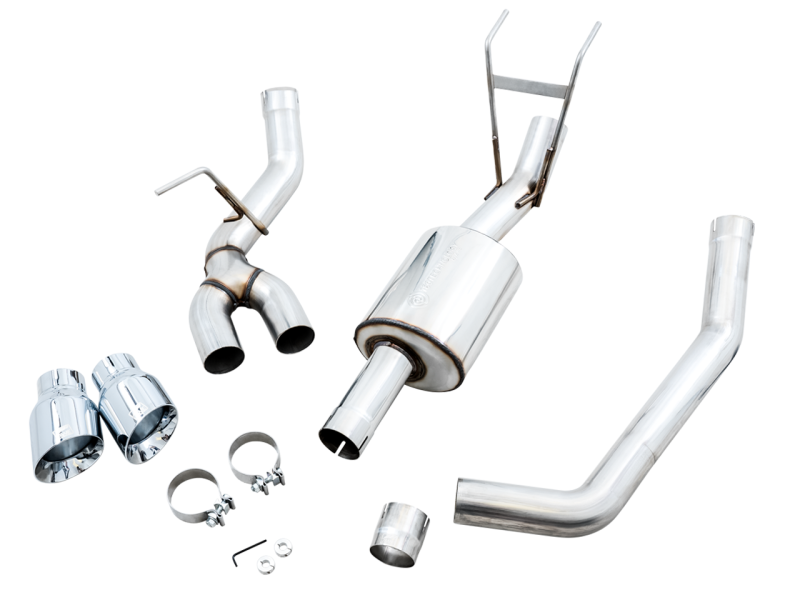 AWE Tuning - AWE Tuning 09-18 RAM 1500 5.7L (w/Cutouts) 0FG Dual Rear Exit Cat-Back Exhaust - Chrome Silver Tips - 3015-32002 - MST Motorsports