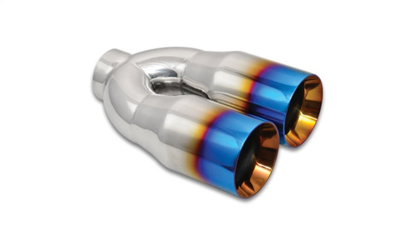 Vibrant - Dual 3.5" Round Stainless Steel Tips with Burnt Blue Finish - 1339B - MST Motorsports