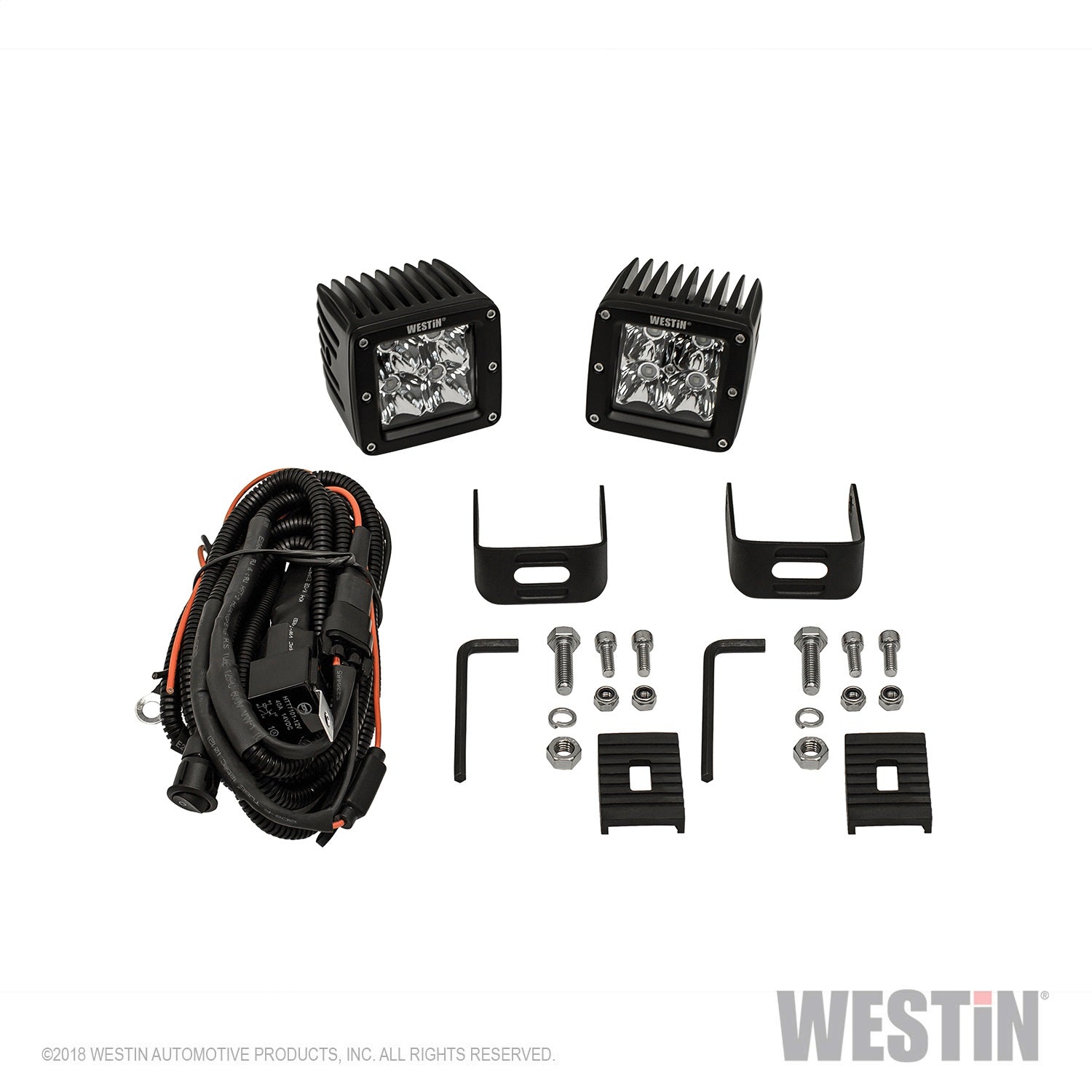 Westin - HyperQ LED Auxiliary Light; Pair; 3.2 x 3 in. 5W Cree Flood Beam; - 09-12200B-PR - MST Motorsports