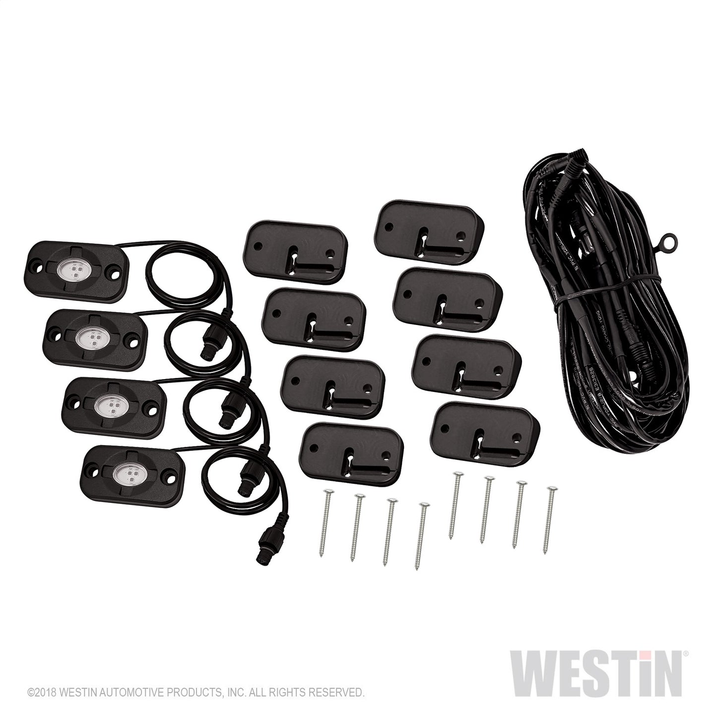 Westin - LED Rock Light Kit; Incl. 4 Lights; 14 ft. 9 in. Wiring Harness; Switch; - 09-80015 - MST Motorsports