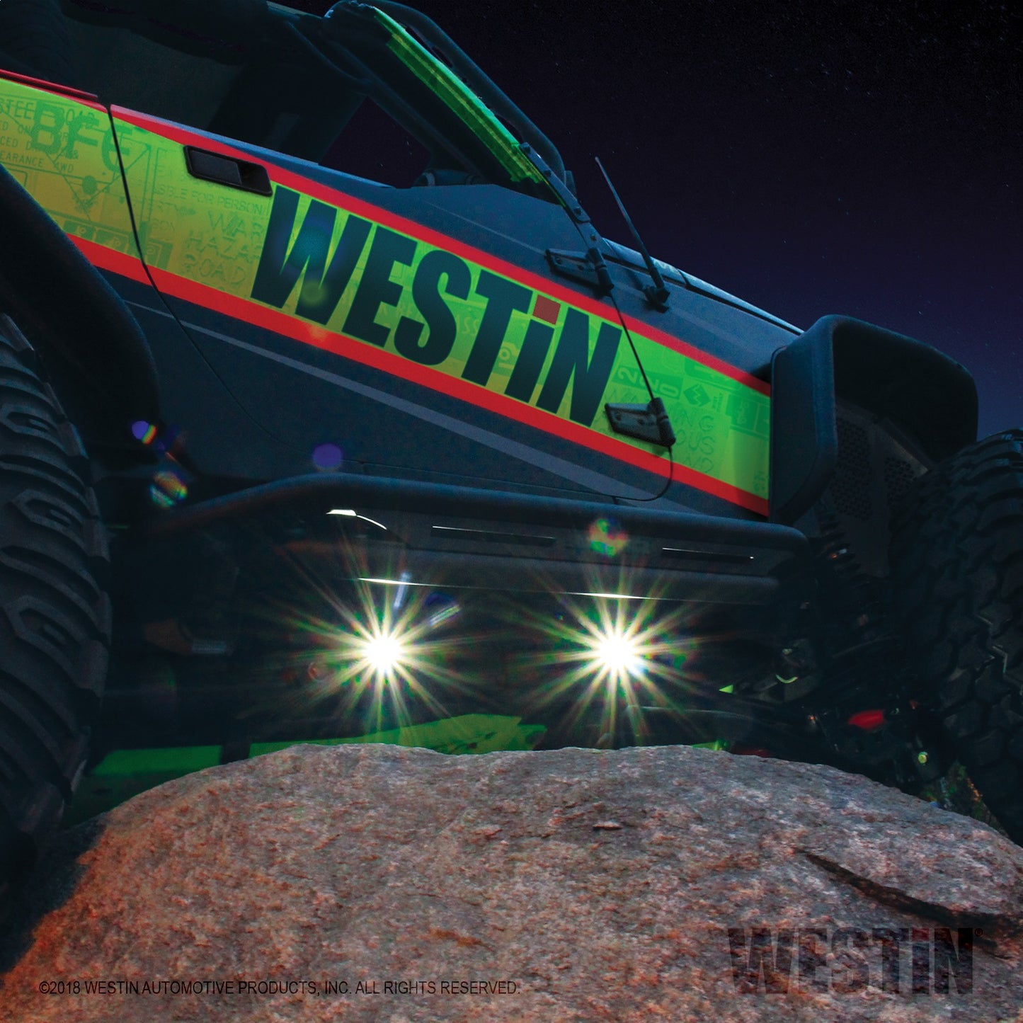 Westin - LED Rock Light Kit; Incl. 4 Lights; 14 ft. 9 in. Wiring Harness; Switch; - 09-80015 - MST Motorsports