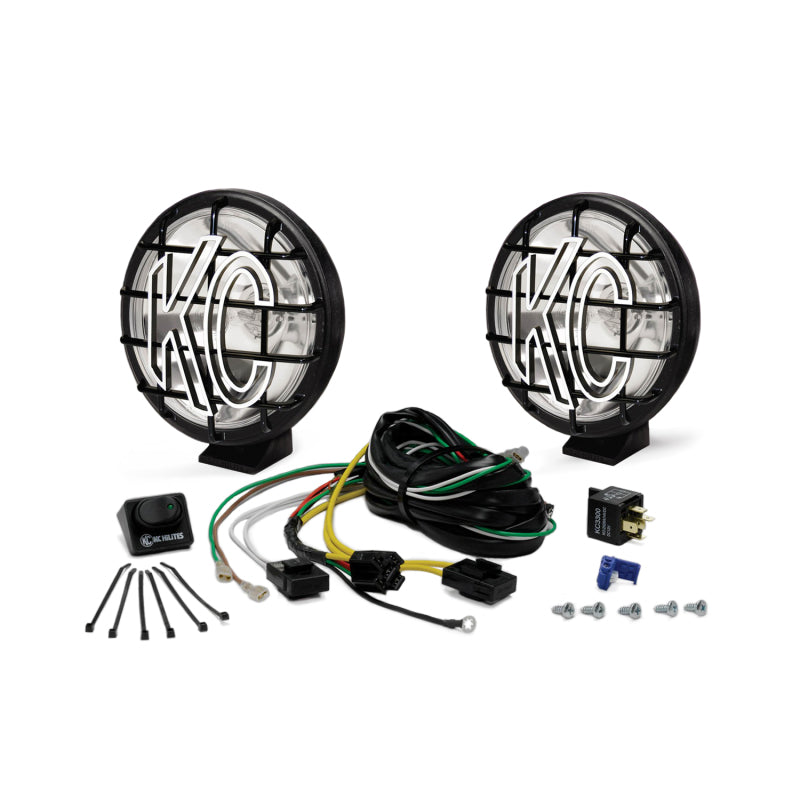 KC HiLiTES - 6" Apollo Pro Halogen Pair Pack System - Black - KC 150 (Spot Beam) - 9150 - MST Motorsports