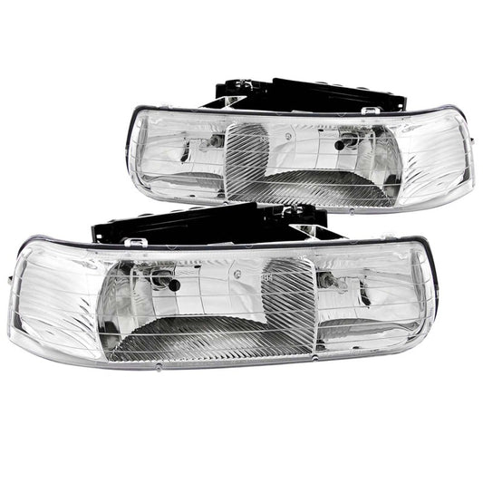 ANZO - Crystal Headlight Set; Clear Lens; Chrome Housing; Pair; - 111011 - MST Motorsports