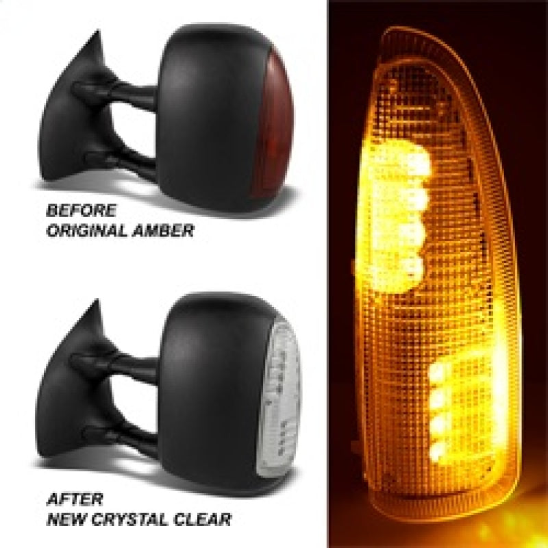 Spyder Auto - xTune Ford Superduty F250-F650 03-07 Amber LED Mirror Signal Lens - Clear ACC-LED-FDSD99-MR-C - 9924712 - MST Motorsports