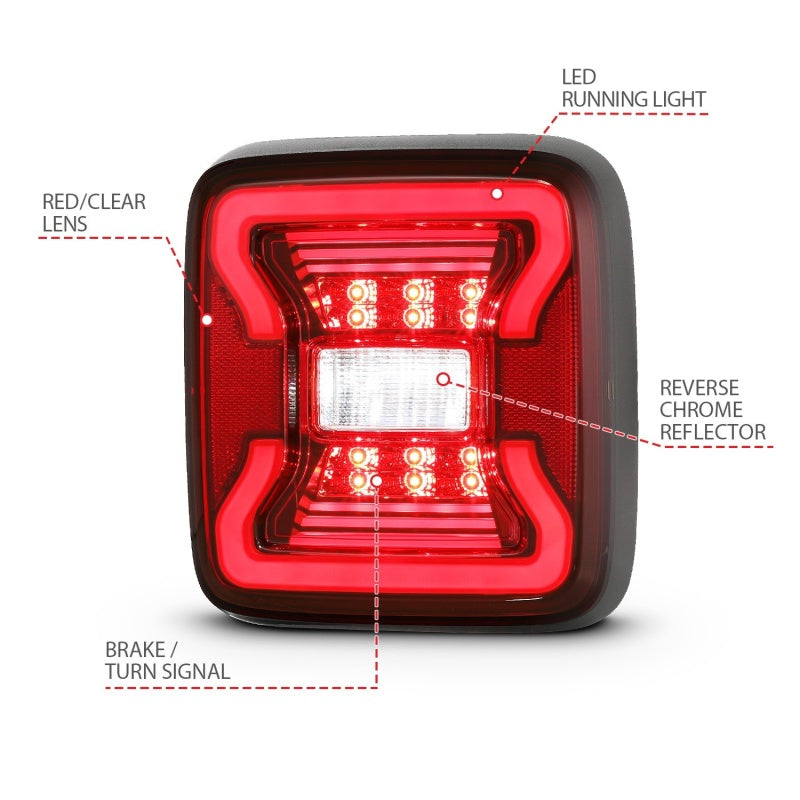 ANZO - LED Taillights Red/Clear - 311295 - MST Motorsports