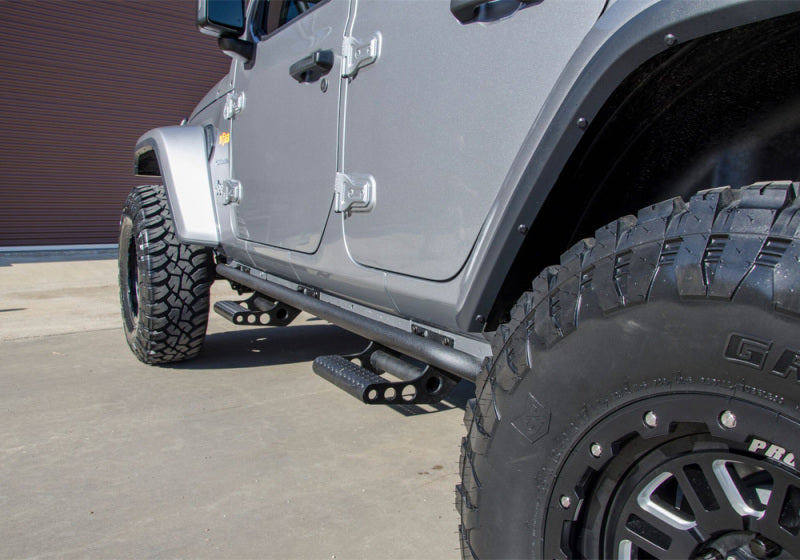 N-Fab - N-Fab RKR Step System 2019 Jeep Wrangler JT 4 Door Truck Full Length - Tex. Black - 1.75in - J194TRKRS4 - MST Motorsports