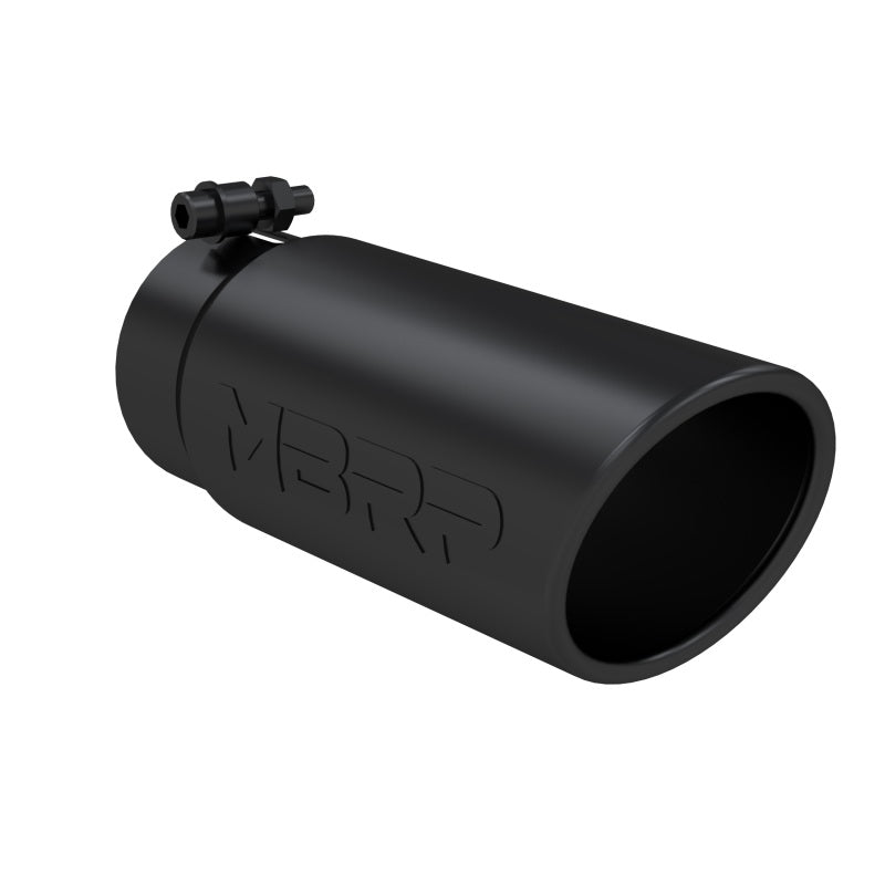 MBRP - Tip; 4in. O.D. Angled Rolled End 3in. inlet 10in. length-Black Coated. - T5112BLK - MST Motorsports