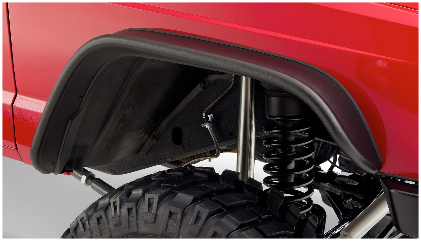 Bushwacker - Flat Style Fender Flares Black Textured Finish 2-Piece Front - 10063-07 - MST Motorsports