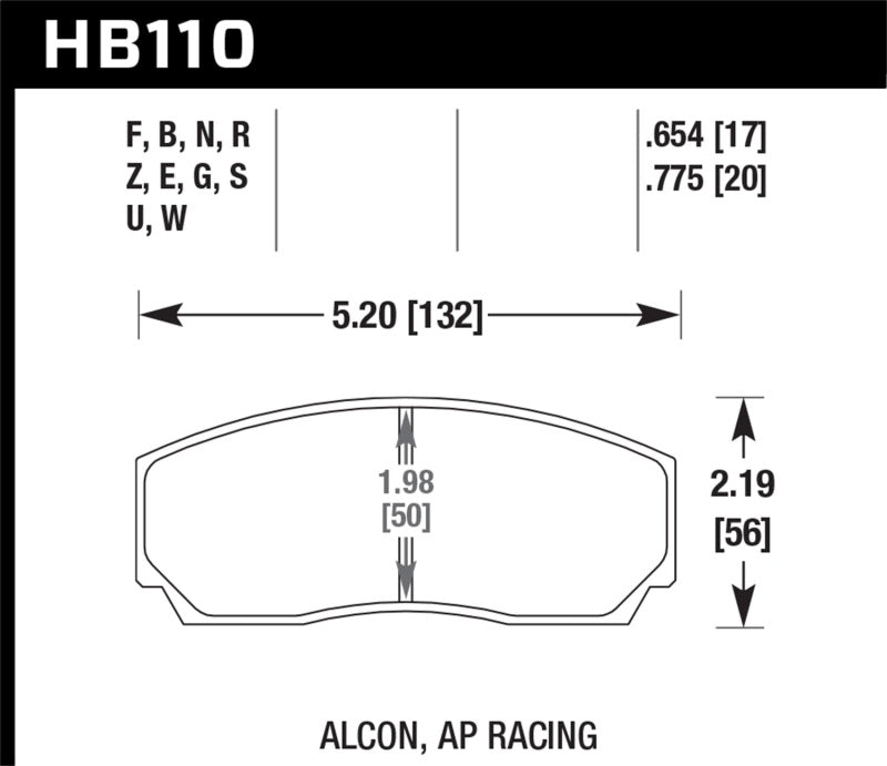 Hawk Performance - Hawk AP Racing CP3307/CP5040-5S4/(Essex) CP5200 (SC250) Caliper Blue 9012 Race Brake Pads - HB110E.654 - MST Motorsports