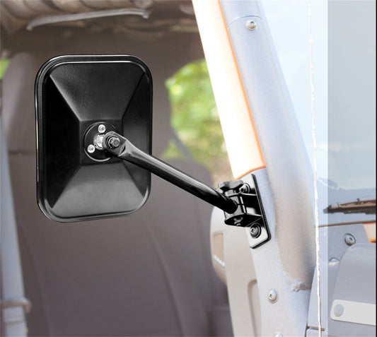 Rugged Ridge - Rugged Ridge 97-18 TJ JK Black Rectangular Quick Release Mirrors - 11025.12 - MST Motorsports