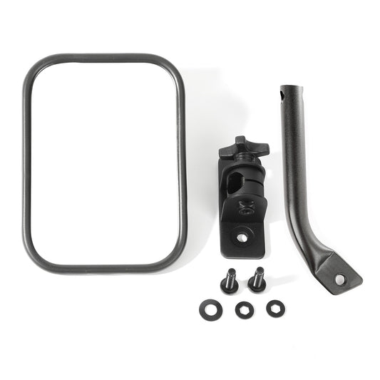 Rugged Ridge - Rugged Ridge 97-18 Jeep Wrangler Textured Black Rectangluar Stubby Trail Mirror - 11025.20 - MST Motorsports