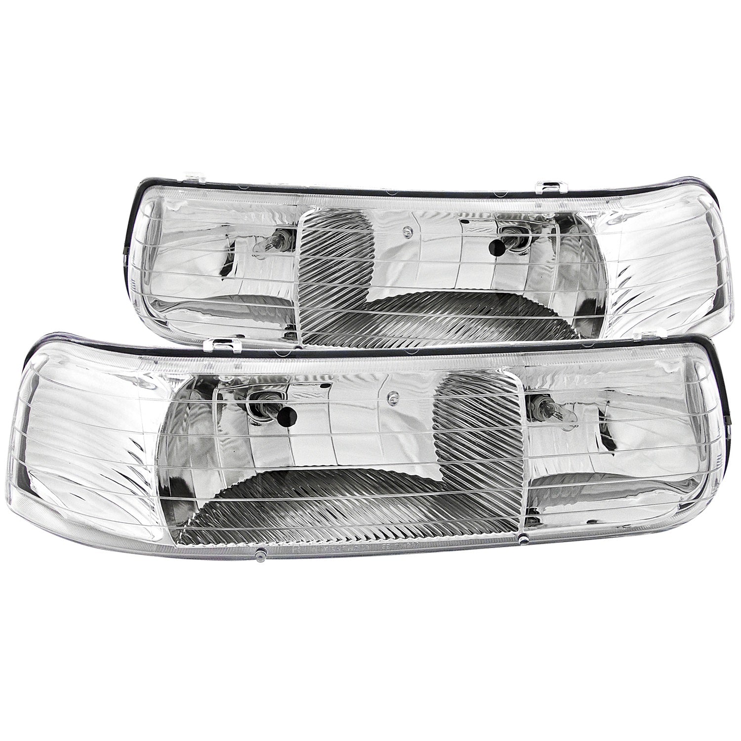 ANZO - Crystal Headlight Set; Clear Lens; Chrome Housing; Pair; - 111011 - MST Motorsports