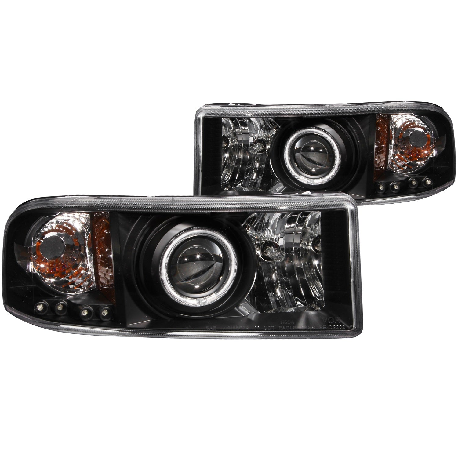 ANZO - Projector Headlight Set w/Halo; Clear Lens; Black Housing; Pair; CCFL; - 111065 - MST Motorsports