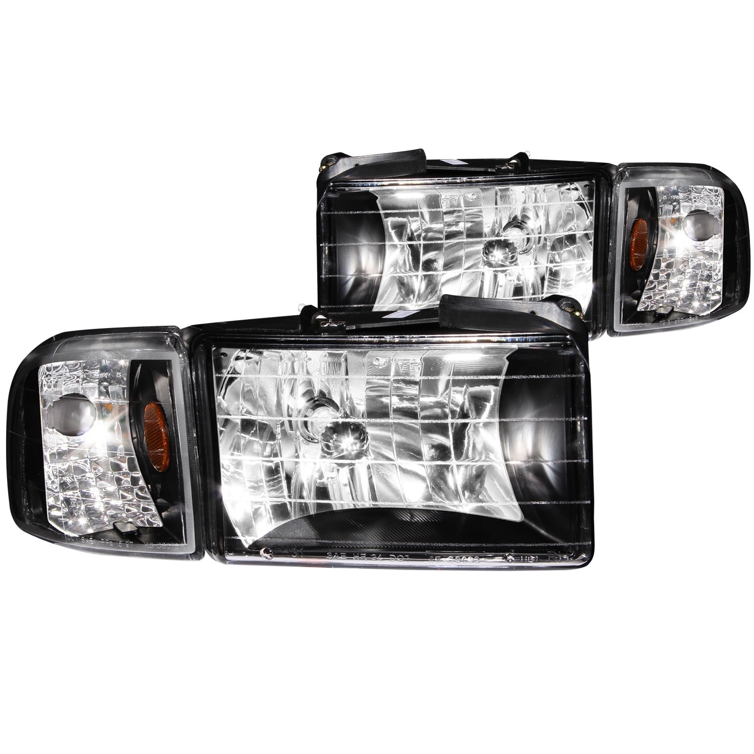 ANZO - Crystal Headlight Set; Clear Lens; Black Housing; Pair; - 111067 - MST Motorsports