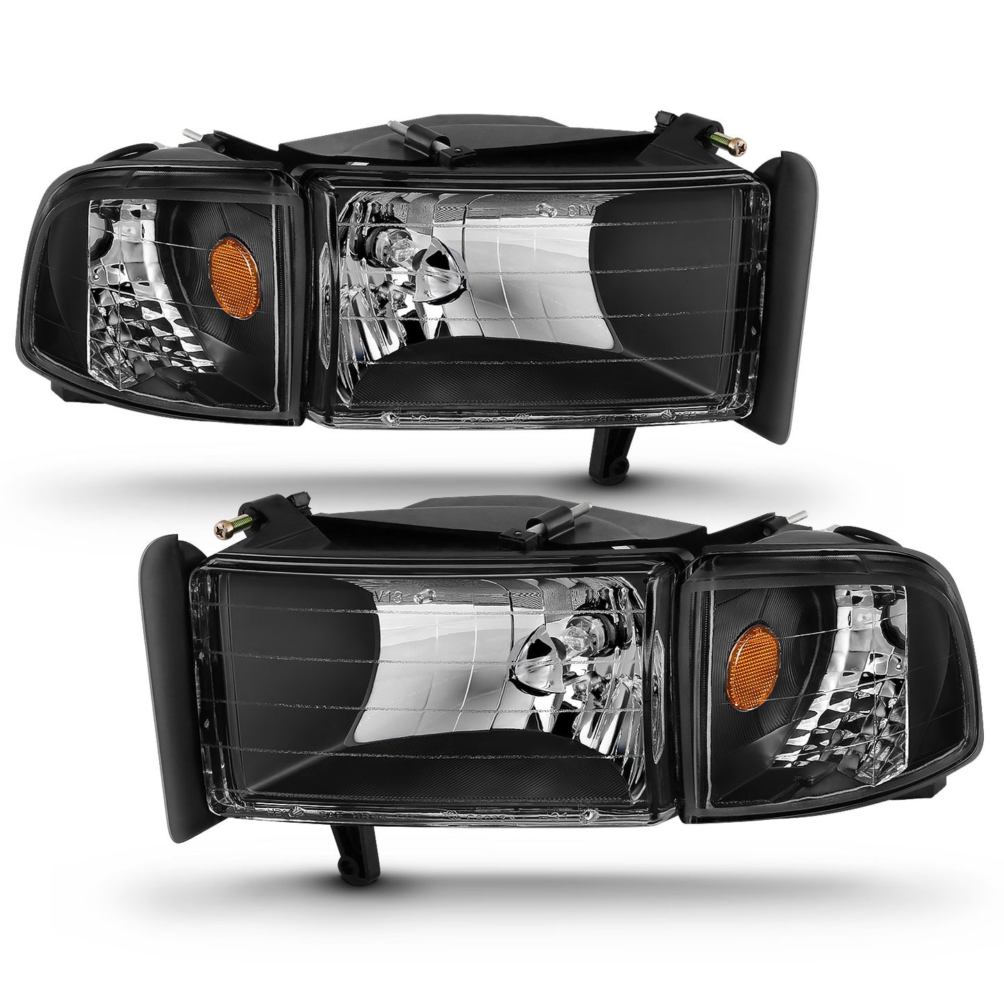 ANZO - Crystal Headlight Set; Clear Lens; Black Housing; Pair; - 111067 - MST Motorsports