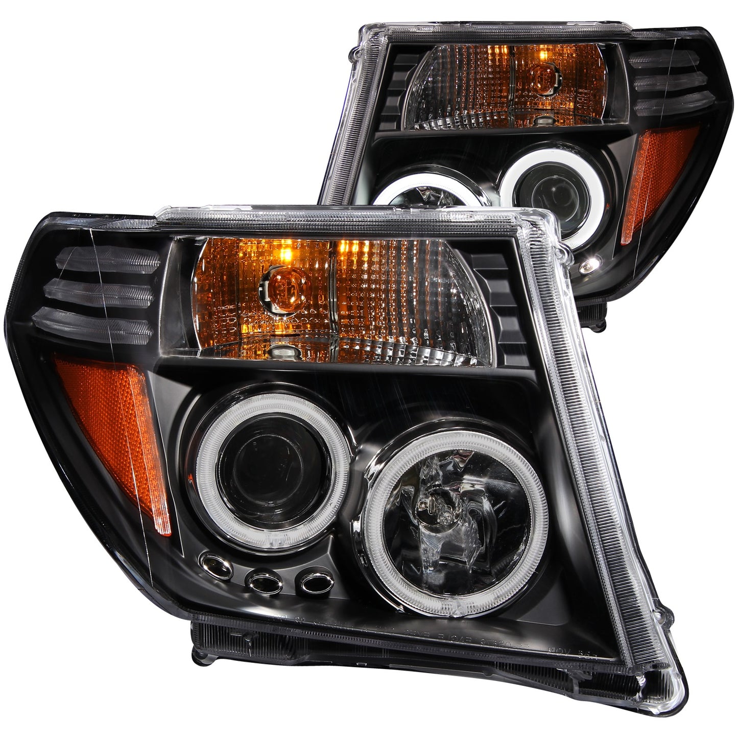 ANZO - Projector Headlight Set w/Halo; Clear Lens; Black Housing; Pair; CCFL; - 111111 - MST Motorsports