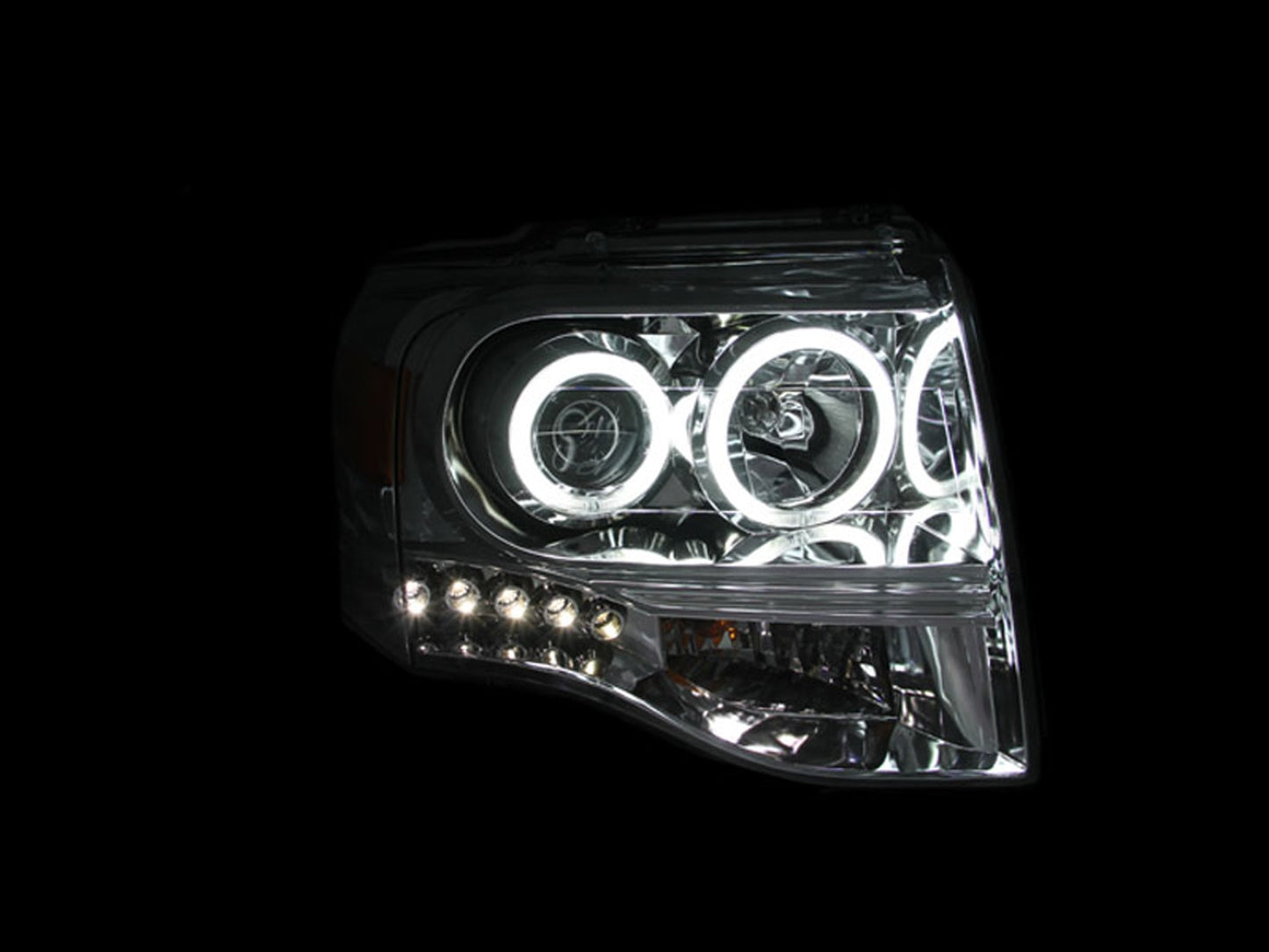 ANZO - Projector Headlight Set w/Halo; Clear Lens; Chrome Housing; Pair; - 111114 - MST Motorsports