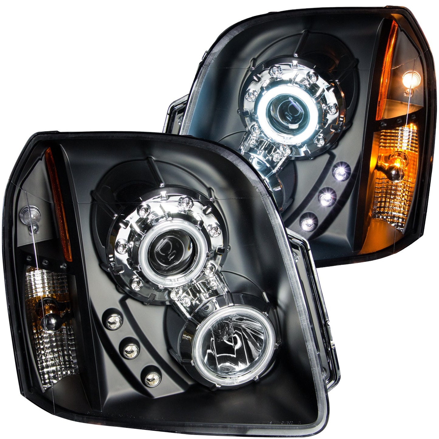 ANZO - Projector Headlight Set w/Halo; Clear Lens; Black Housing; Pair; CCFL; - 111148 - MST Motorsports