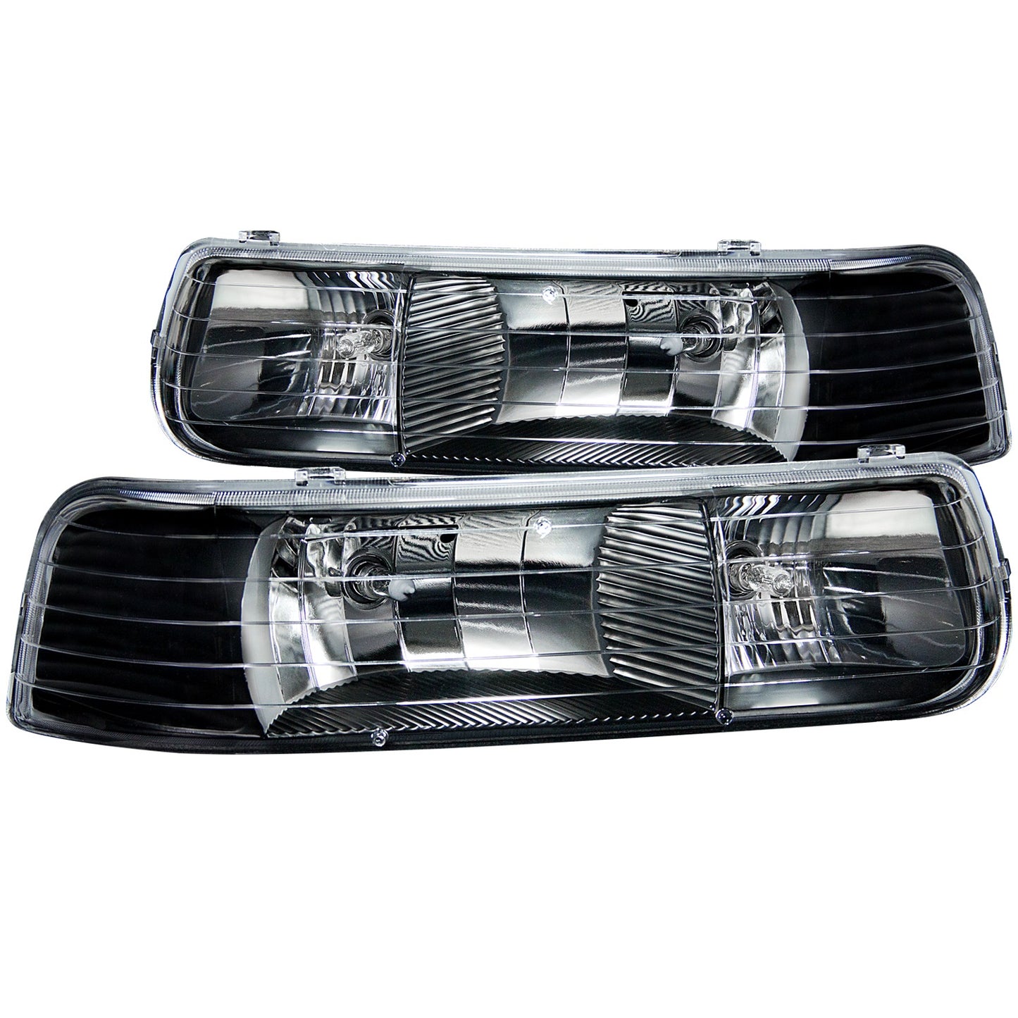 ANZO - Crystal Headlight Set; Clear Lens; Black Housing; Pair; - 111155 - MST Motorsports