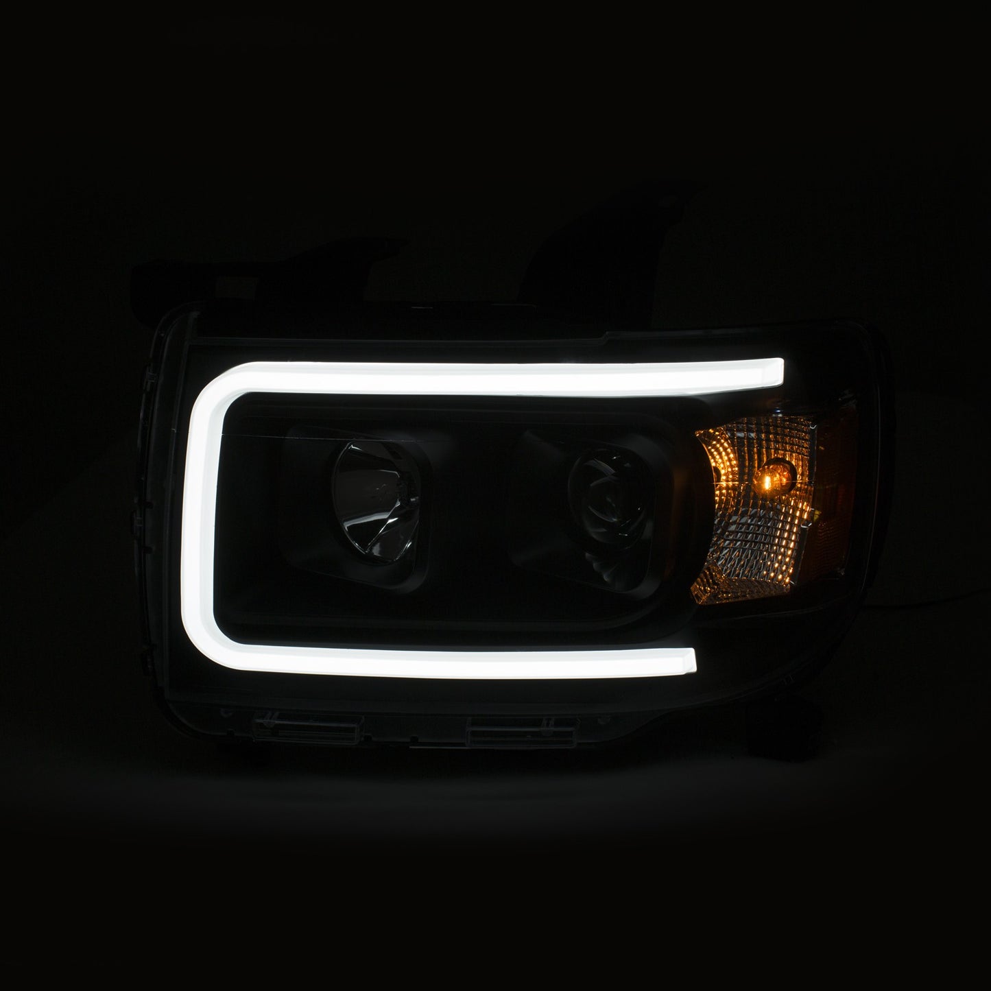 ANZO - Projector Headlights w/ Plank Style Design Black w/ Amber - 111381 - MST Motorsports