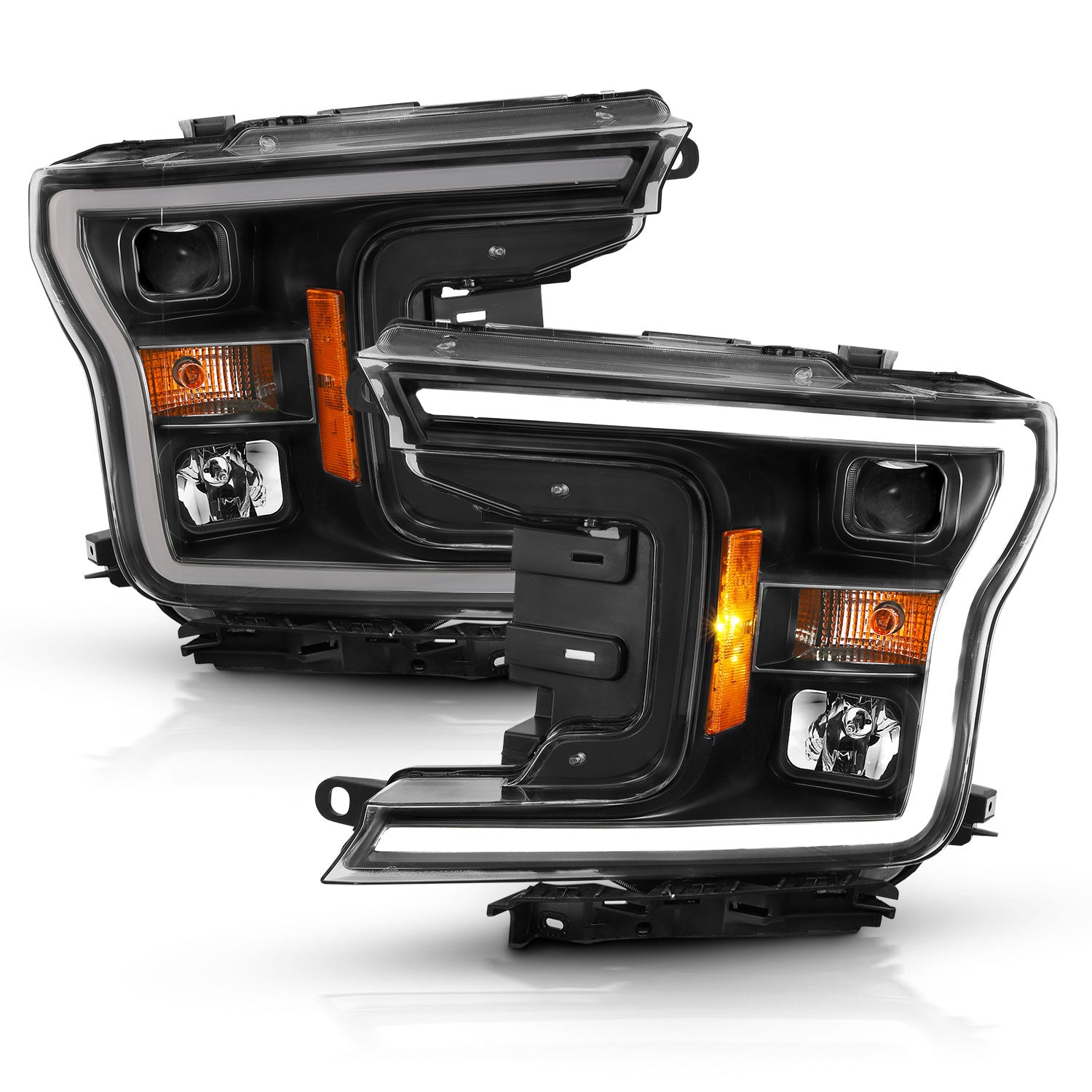 ANZO - Projector Plank Style Headlight Black Amber (Without Switchback) - 111467 - MST Motorsports