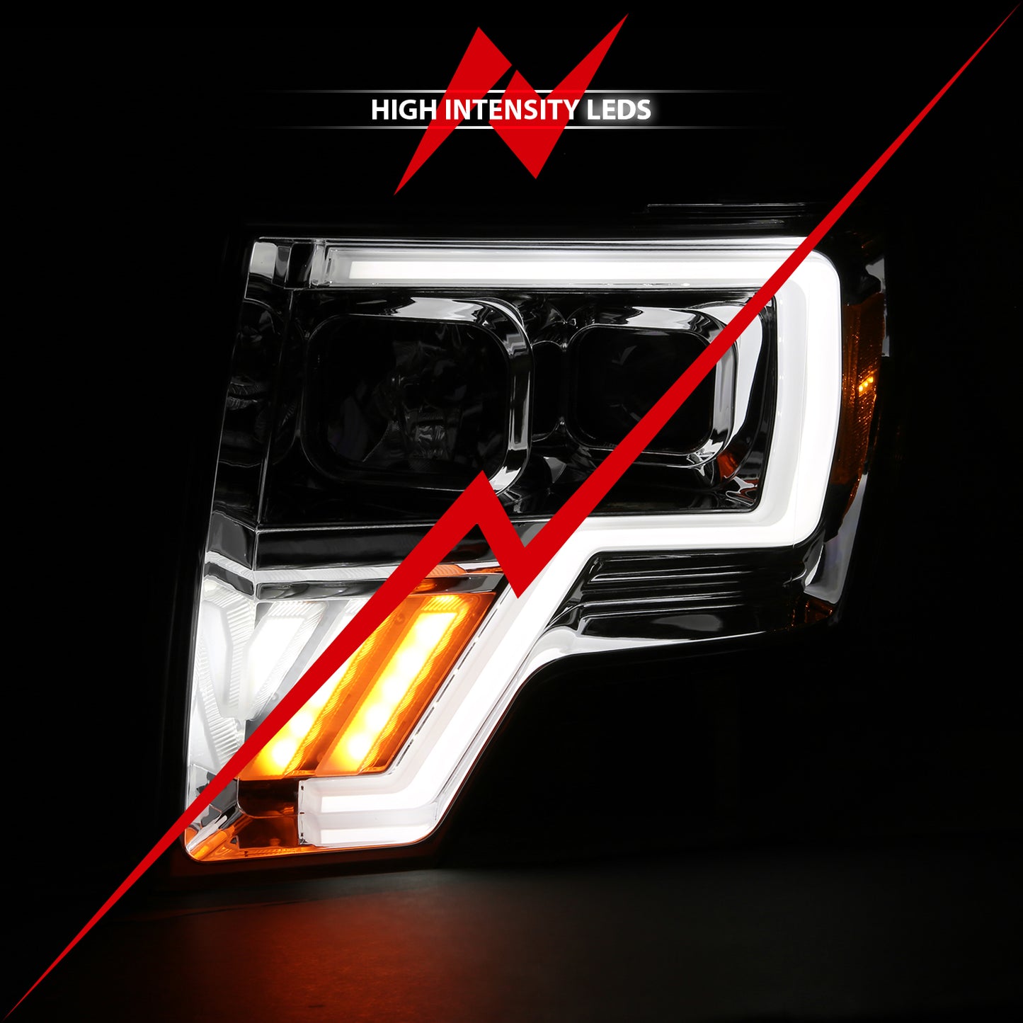 ANZO - Projector Light Bar G4 Switchback Headlight Chrome Amber - 111470 - MST Motorsports