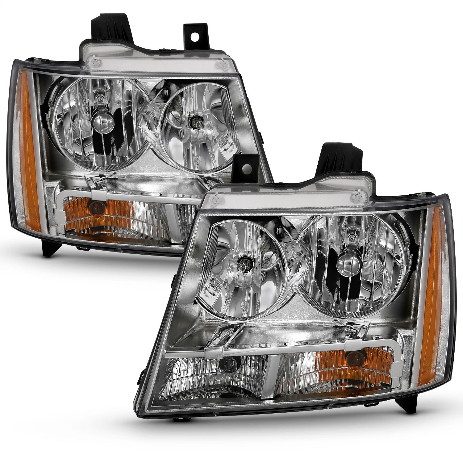 ANZO - ANZO 2007-2014 Chevy TahOE Crystal Headlight Chrome Amber(OE) - 111475 - MST Motorsports