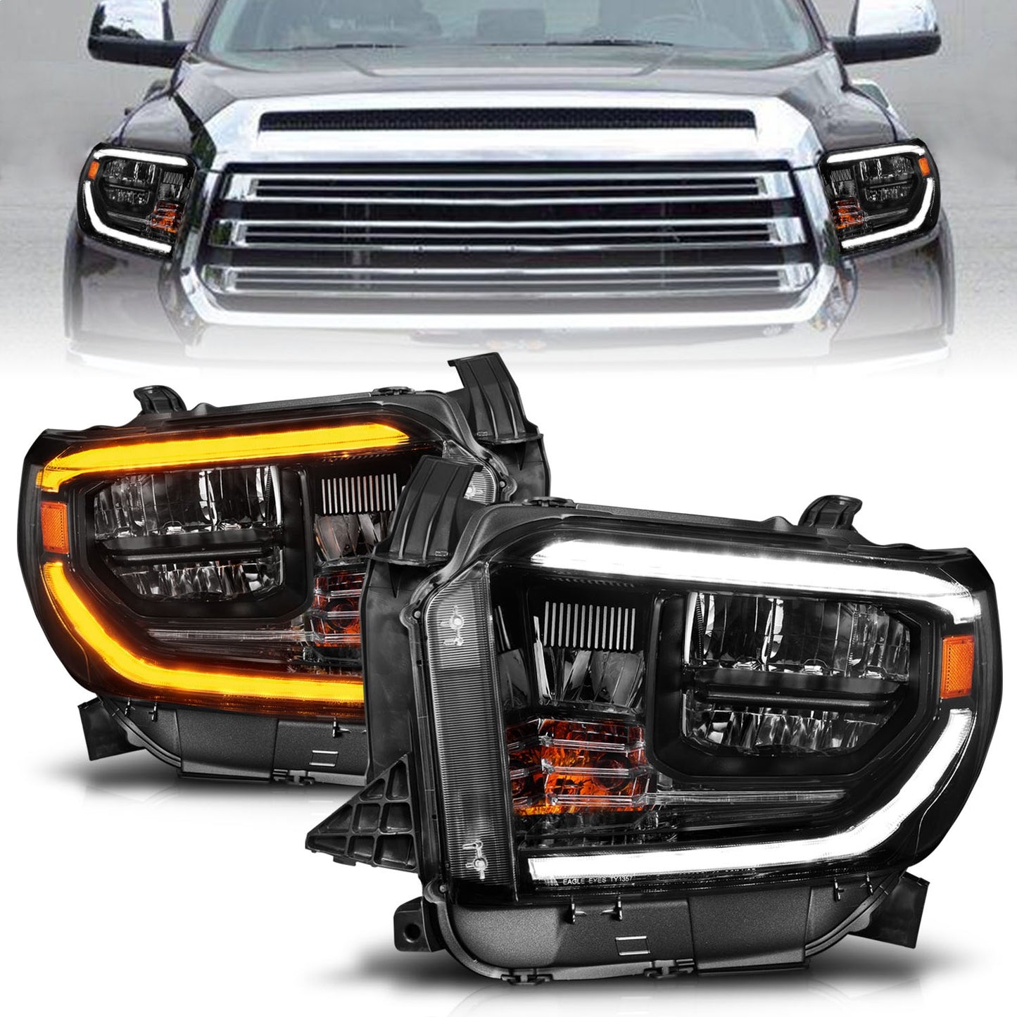 ANZO - LED Headlight Set w/ Switchback; Black Housing; Clear Lens; Pair; w/ DRL - 111531 - MST Motorsports