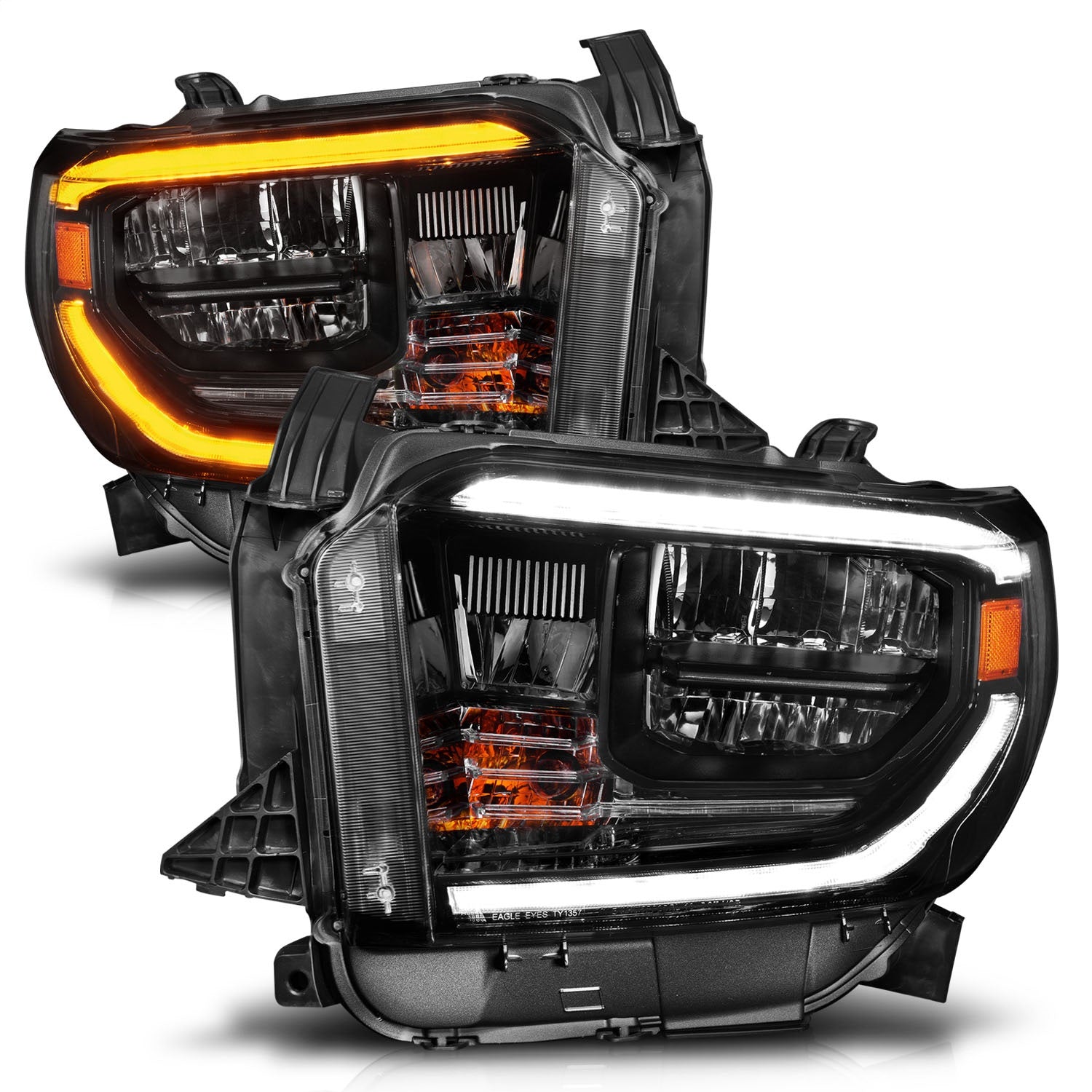 ANZO - LED Headlight Set w/ Switchback; Black Housing; Clear Lens; Pair; w/ DRL - 111533 - MST Motorsports