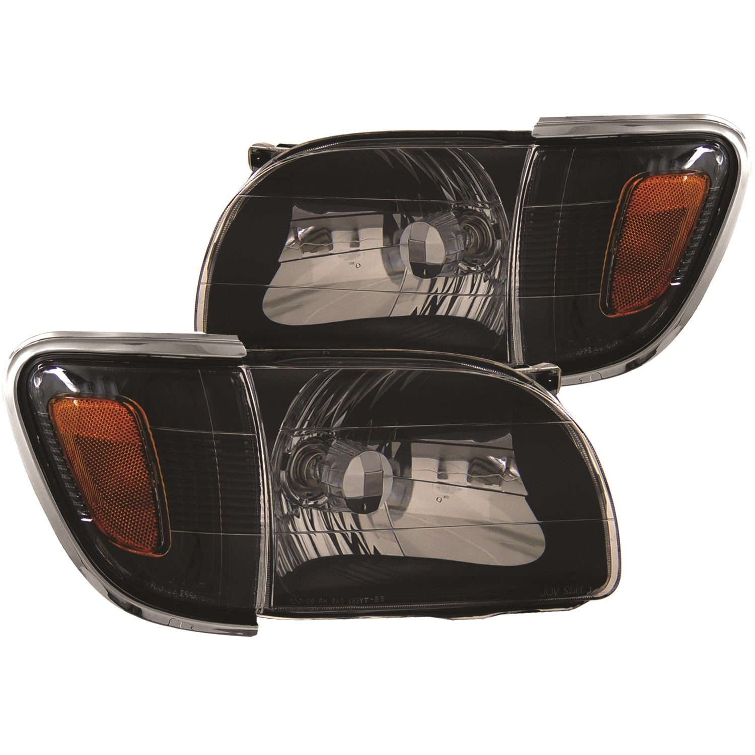 ANZO - Crystal Headlight Set; Clear Lens; Black Housing; Pair; - 121190 - MST Motorsports