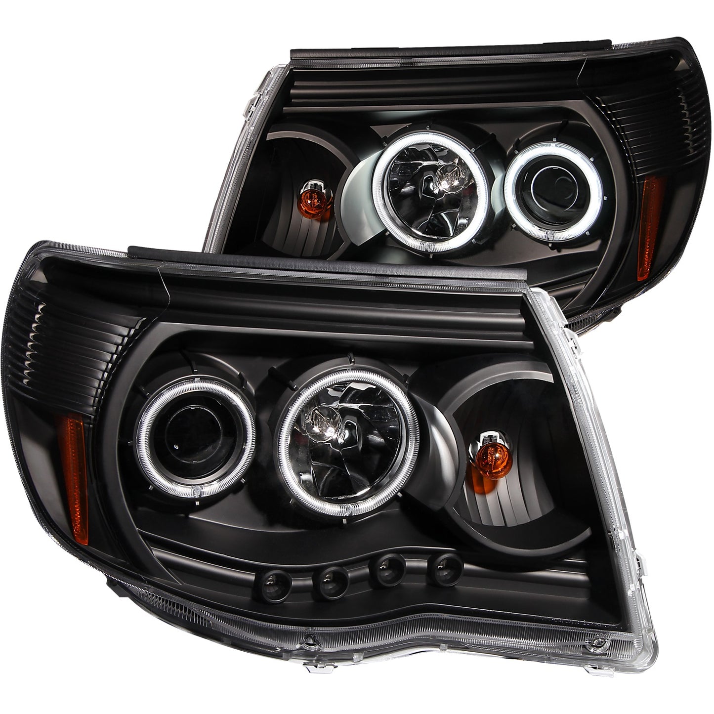 ANZO - Projector Headlight Set w/Halo; Clear Lens; Black Housing; Pair; - 121282 - MST Motorsports