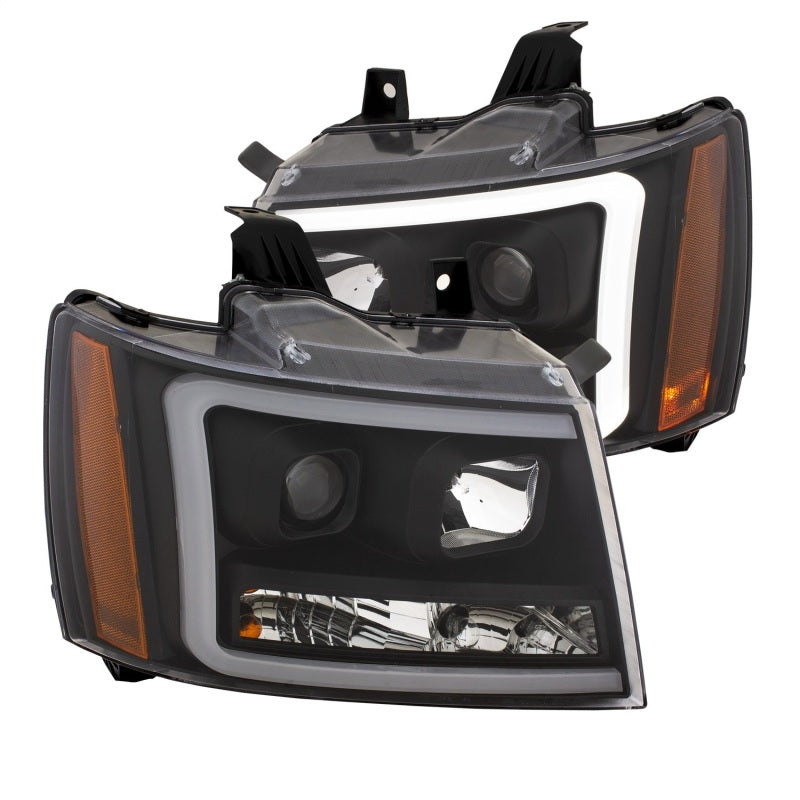 ANZO - Projector Headlights w/ Plank Style Switchback Black w/ Amber - 111402 - MST Motorsports