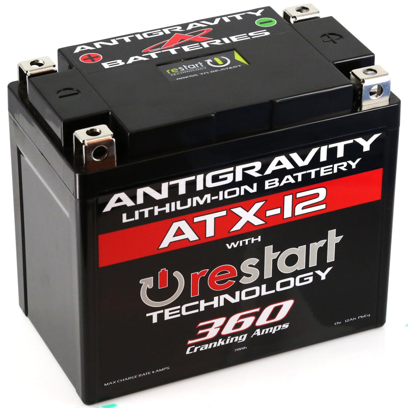 Antigravity Batteries - Antigravity YTX12 High Power Lithium Battery w/Re-Start - AG-ATX12-HD-RS - MST Motorsports