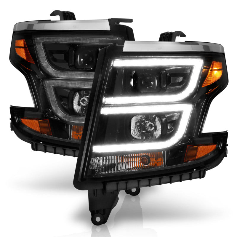 ANZO - Projector Headlights w/ DRL; Black Housing ; Clear Lens; Pair - 111492 - MST Motorsports