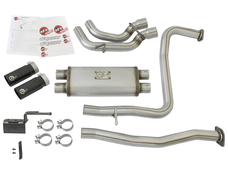 aFe - aFe POWER Rebel Series 2-1/2in 409 SS Cat Back Exhaust w/ Black Tips 16-17 Nissan Titan V8 5.6L - 49-46126-B - MST Motorsports