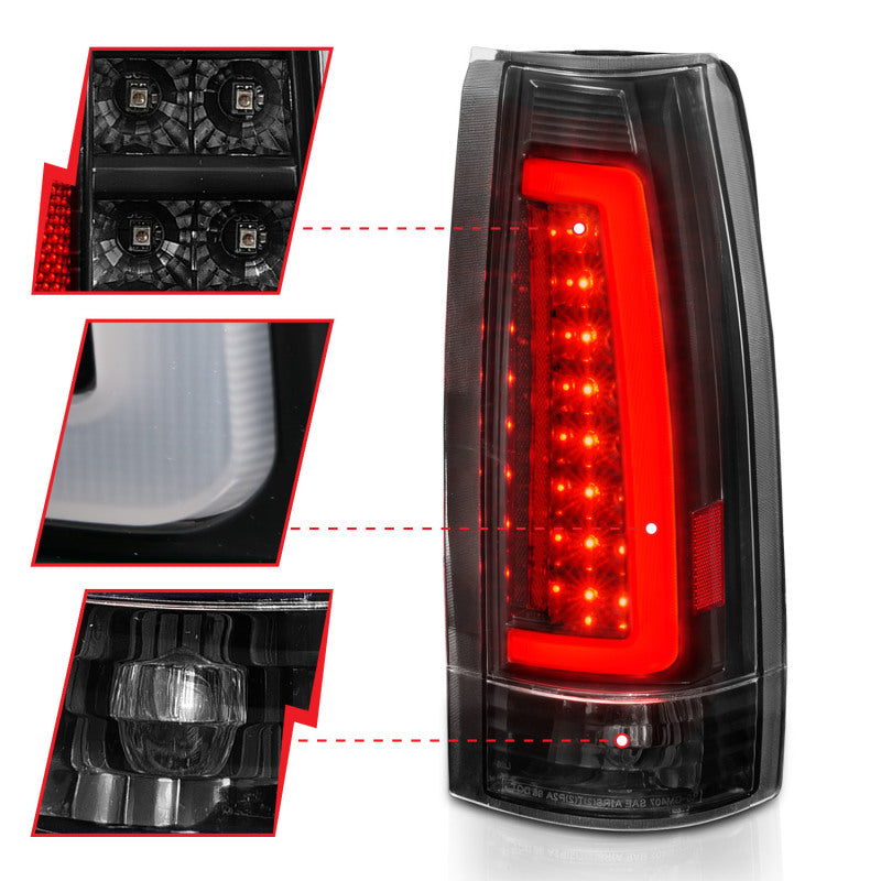 ANZO - Tail Light Assembly; LED; Black Housing; Clear Lens; Pair - 311344 - MST Motorsports