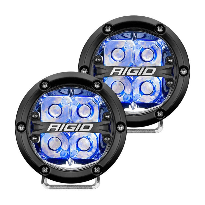 RIGID Industries - RIGID 360-Series 4 Inch Off-Road LED Light, Spot Beam, Blue Backlight, Pair - 36115 - MST Motorsports