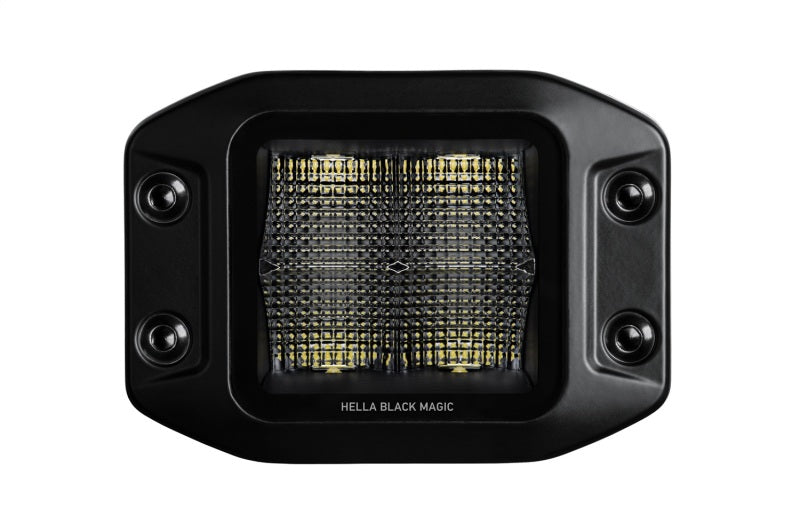 Hella - Hella Universal Black Magic 3.2in L.E.D. Cube Kit - Flood Beam (Flush Mount) - 358176831 - MST Motorsports