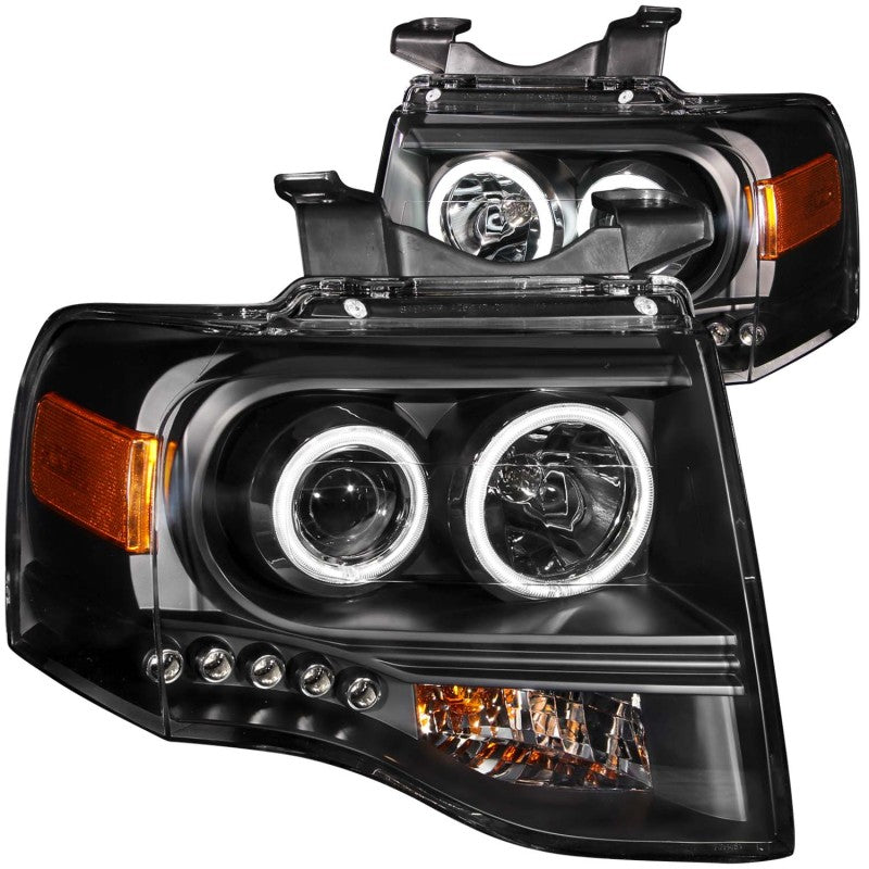 ANZO - Projector Headlight Set w/Halo; Clear Lens; Black Housing; Pair; CCFL; - 111113 - MST Motorsports