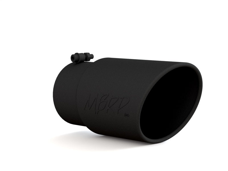 MBRP - Tip; 6in. O.D. Angled Rolled End 5in. inlet 12in. length; Black Coated. - T5075BLK - MST Motorsports