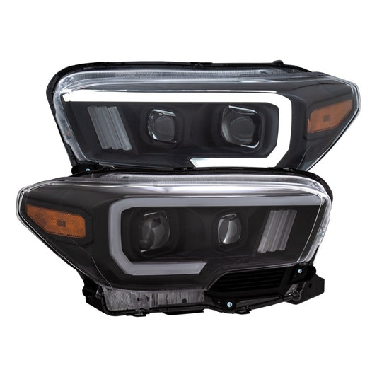 ANZO - Projector Headlights w/ Plank Style Switchback Black w/ Amber W/ DRL - 111397 - MST Motorsports