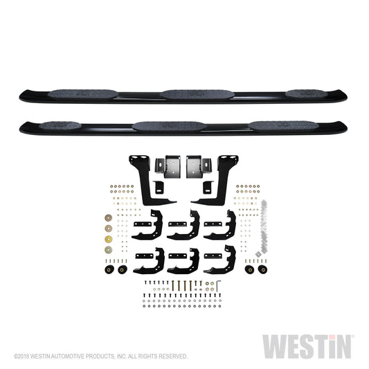 Westin - PRO TRAXX 5 Oval Wheel to Wheel Nerf Step Bars; Black; w/Mount Kit; - 21-534725 - MST Motorsports