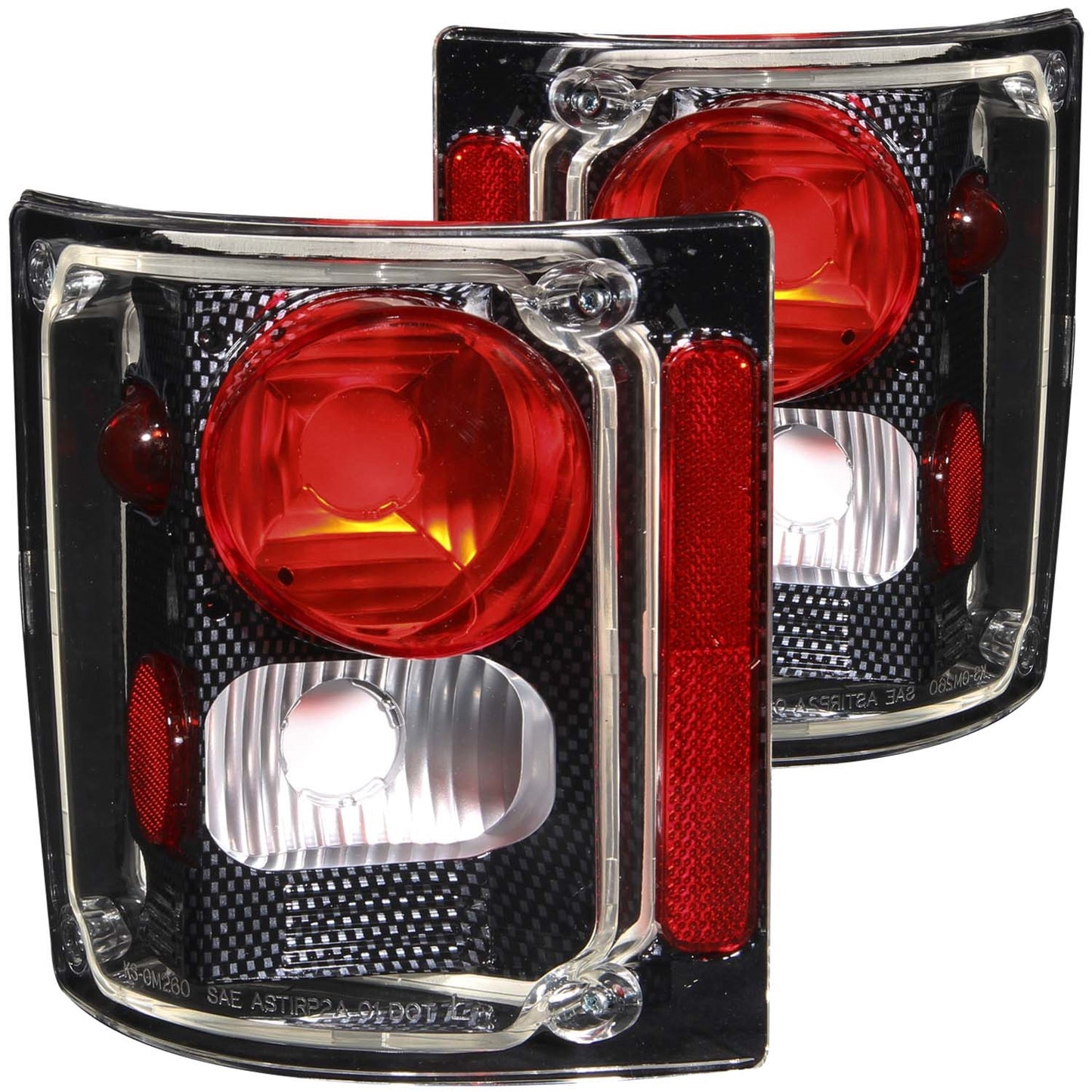 ANZO - Tail Light Assembly; Clear/Red Lens; Carbon Housing; Pair; - 211015 - MST Motorsports