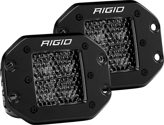 RIGID Industries - RIGID D-Series PRO Midnight Edition, Spot Diffused, Flush Mount, Pair - 212513BLK - MST Motorsports