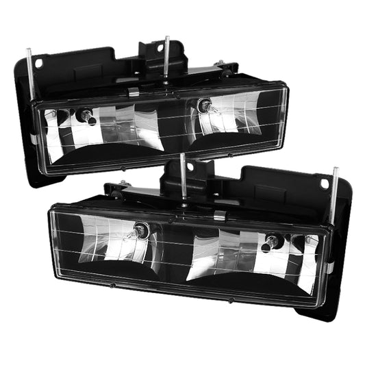 Spyder Auto - Xtune Chevy Suburban 88-98 Crystal Headlights Black HD-JH-CCK88-BK - 5069443 - MST Motorsports