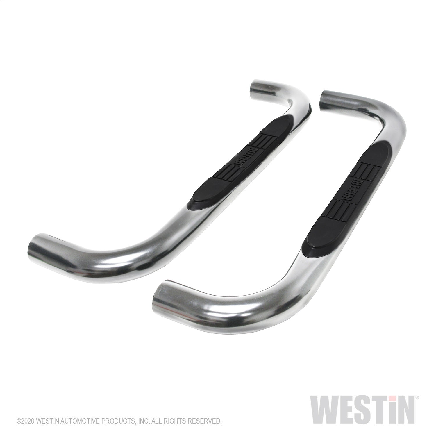 Westin - E-Series 3 Round Nerf Step Bars; Stainless Steel; - 23-4110 - MST Motorsports