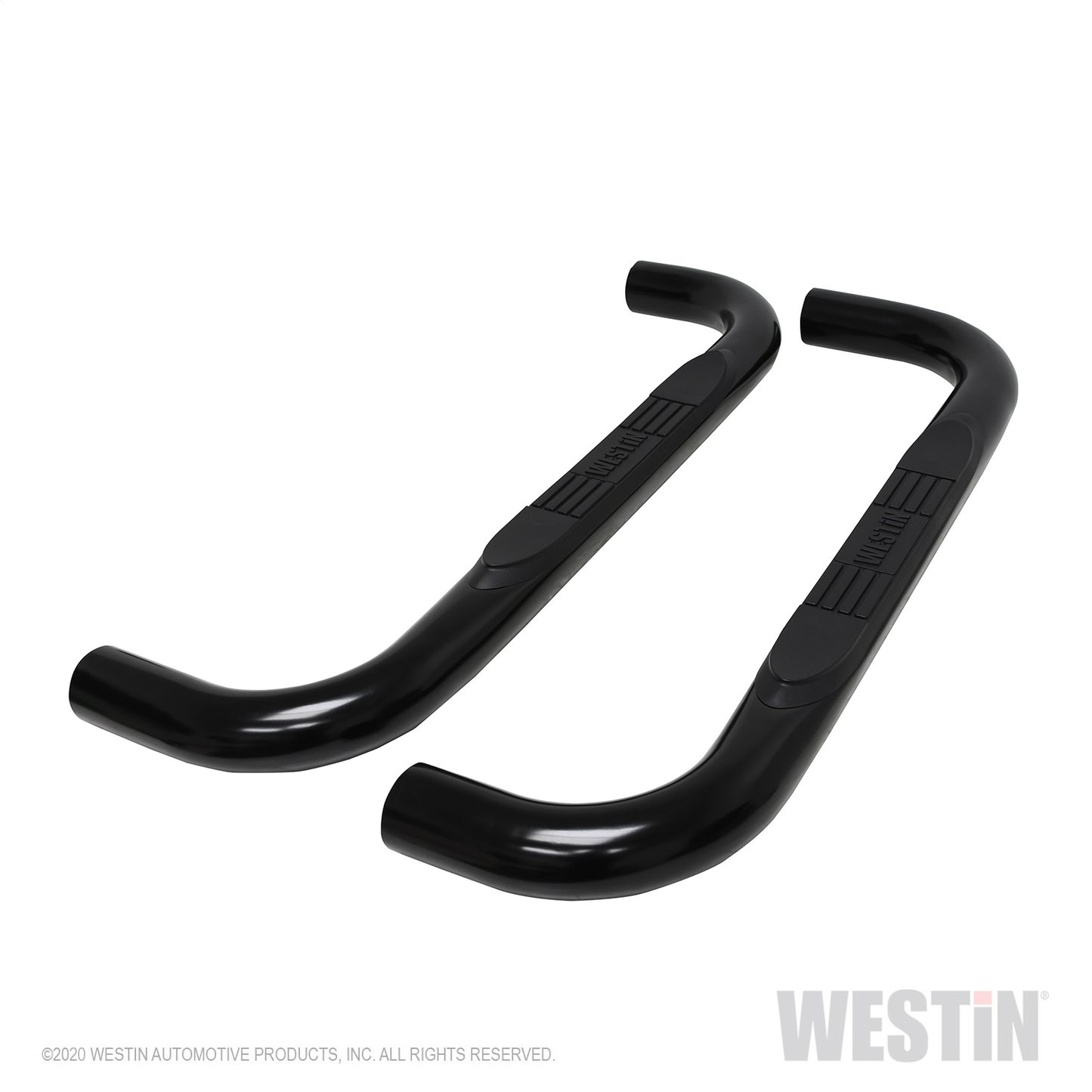 Westin - E-Series 3 Round Nerf Step Bars; Steel; Black; - 23-4115 - MST Motorsports