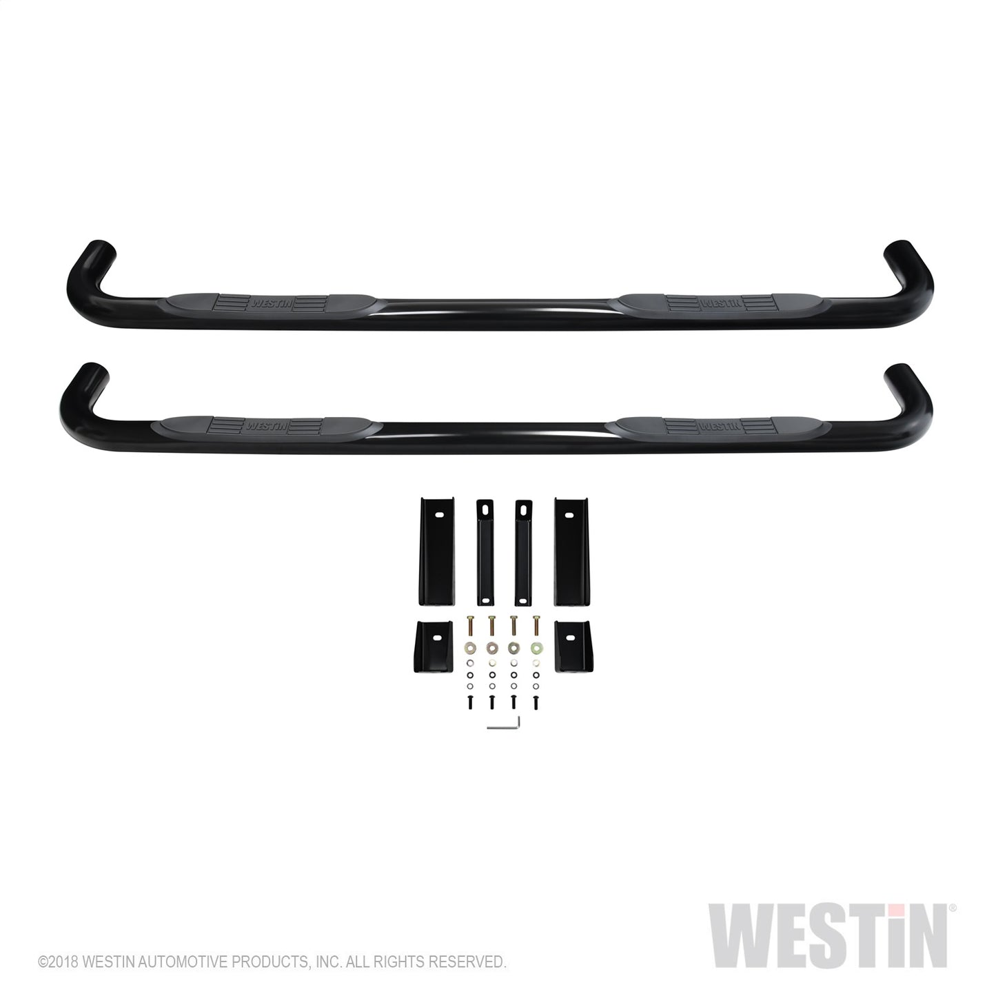 Westin - E-Series 3 Round Nerf Step Bars; Black; - 23-4135 - MST Motorsports