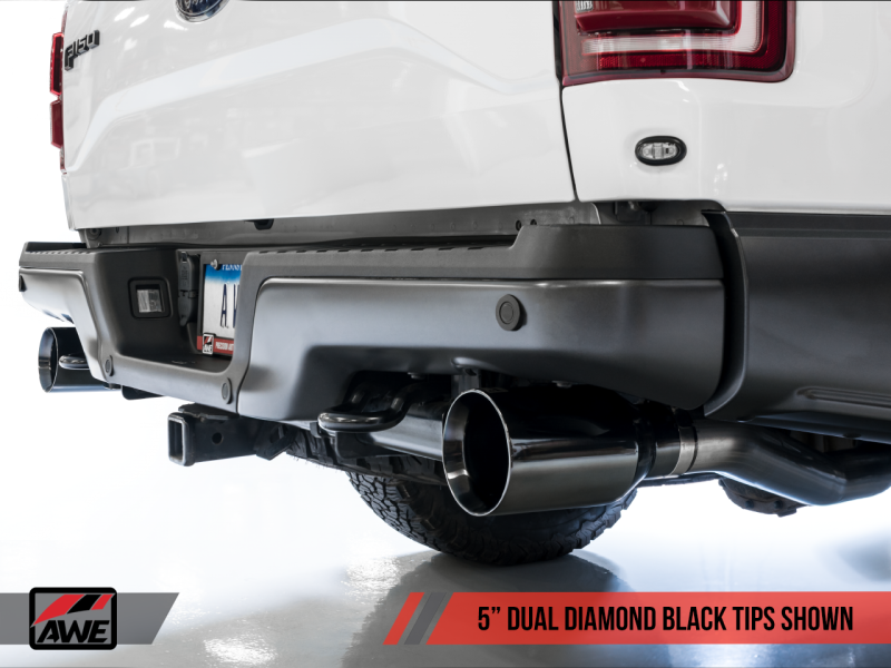 AWE Tuning - AWE Tuning 2017+ Ford Raptor 0 FG Performance Exhaust System - w/ Diamond Black Tips - 3015-33106 - MST Motorsports