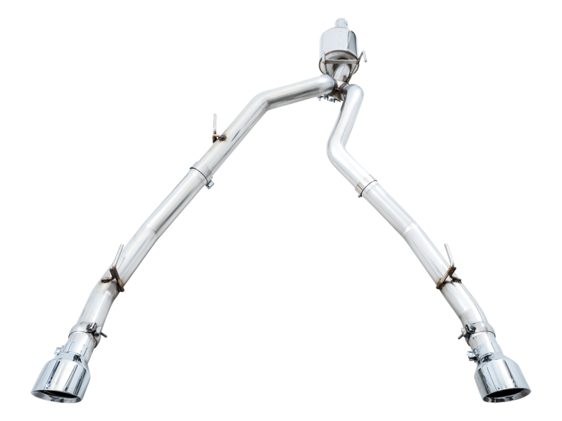 AWE Tuning - AWE Tuning 09-18 RAM 1500 5.7L (w/Cutouts) 0FG Dual Rear Exit Cat-Back Exhaust - Chrome Silver Tips - 3015-32002 - MST Motorsports